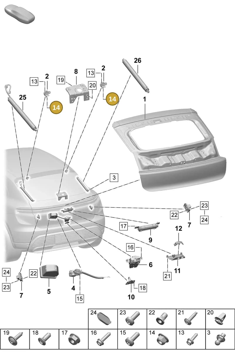 PAF905115 — Porsche Macan (2024-2024) diagram p61803100, position 14