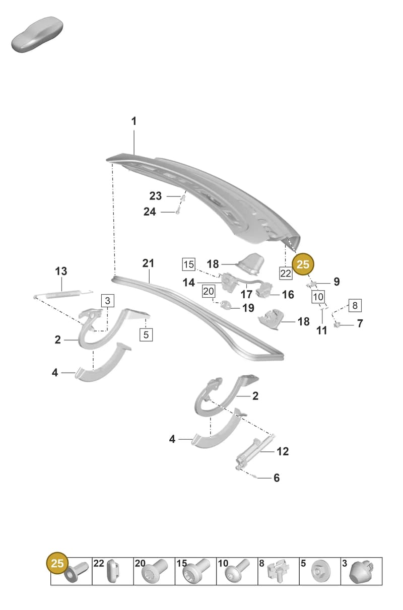 PAF906481 — Porsche Taycan Sport Turismo (2019-2024) diagram p56803010, position 25