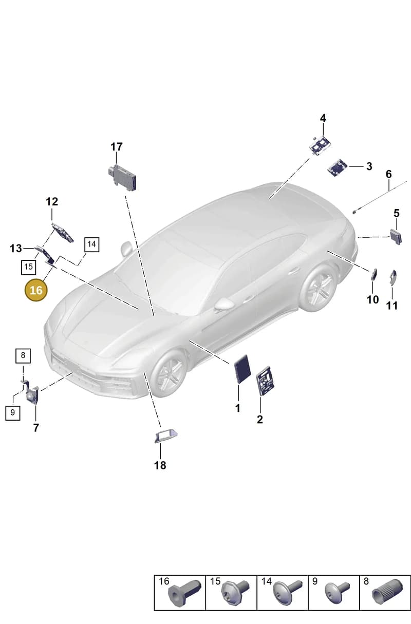 PAF906481 — Porsche Panamera (2023-2025) diagram p62901300, position 16