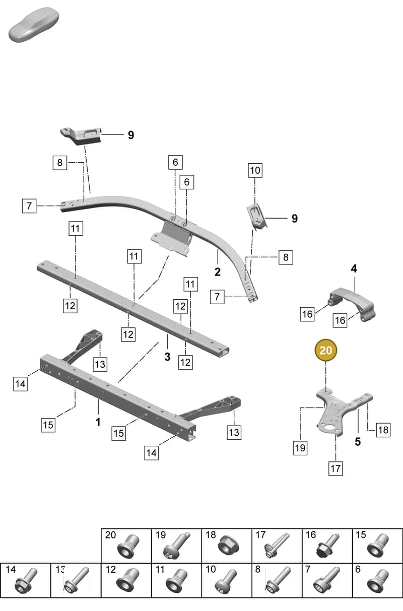 PAF906481 — Porsche Taycan Sport Turismo (2023-2025) diagram p64801150, position 20