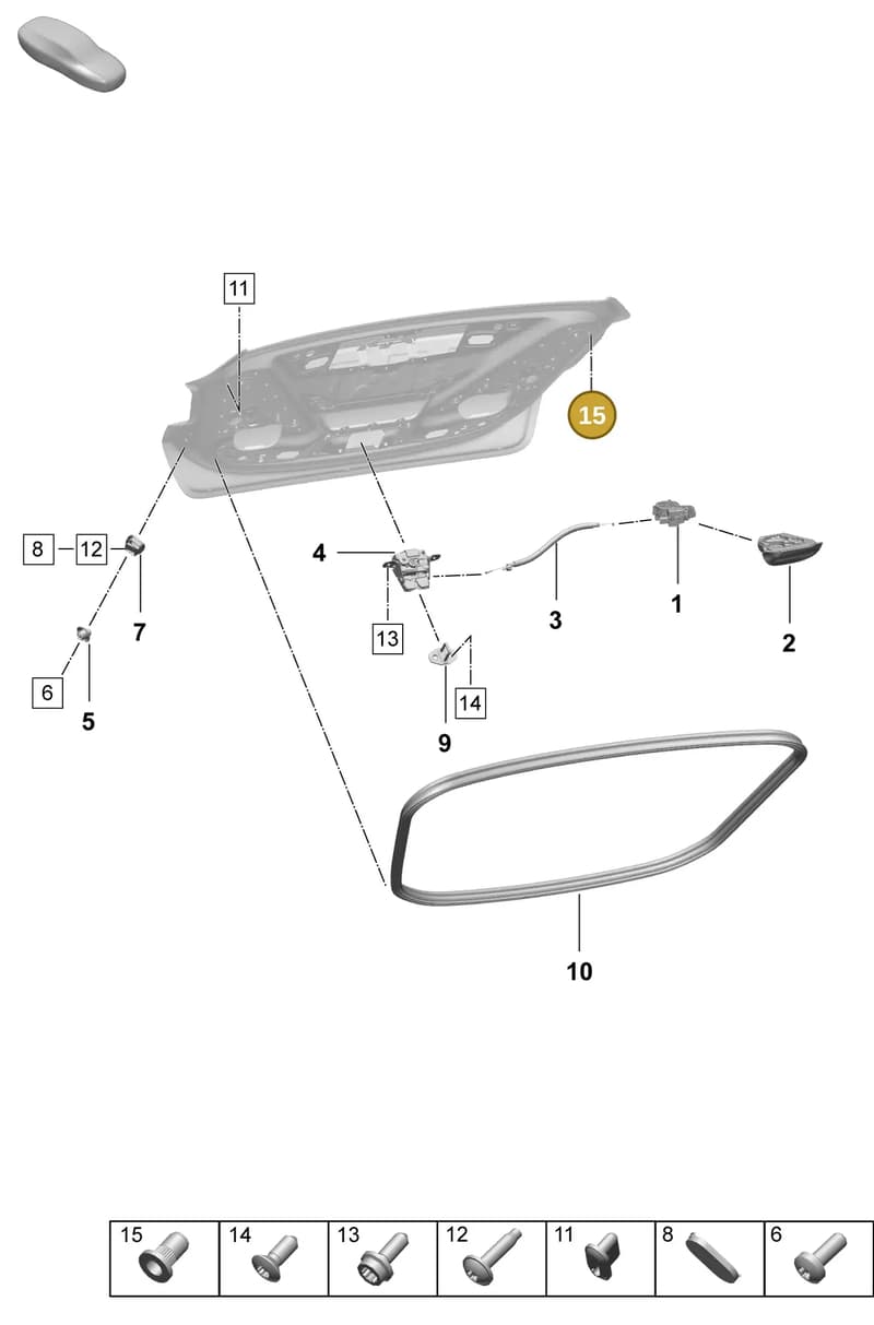 PAF906481 — Porsche Taycan Sport Turismo (2023-2025) diagram p64803120, position 15