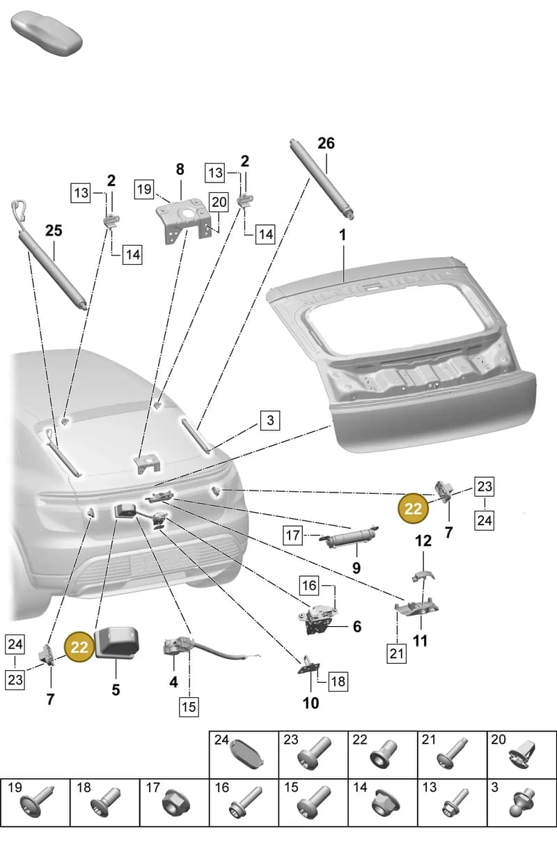 PAF906481 — Porsche Macan (2024-2024) diagram p61803100, position 22