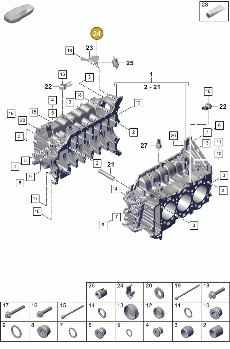 PAF906816 — Porsche Boxster Spyder (2019-2020) diagram p55101105, position 24