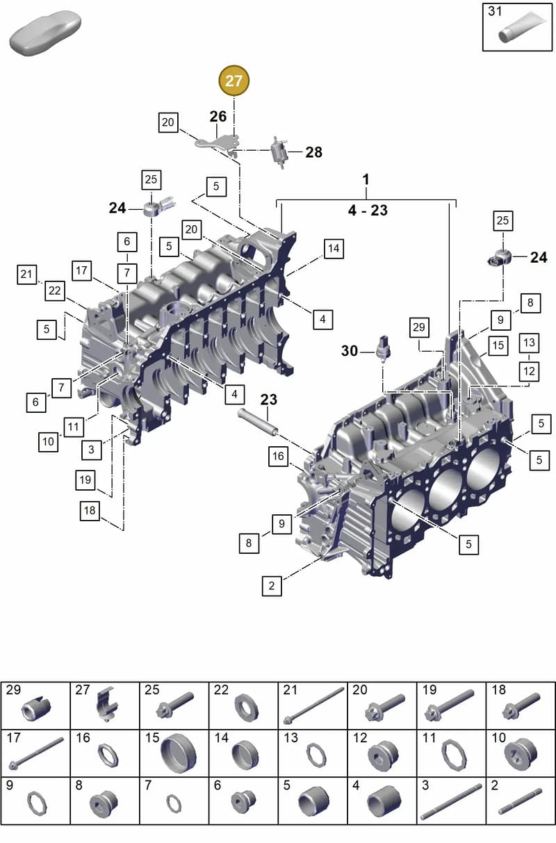 PAF906816 — Porsche 911 (2021-2022) diagram p59101100, position 27