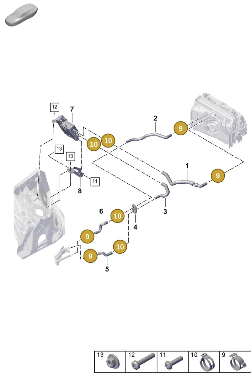 PAF90686900 — Porsche Cayenne Coupe (2023-2023) diagram p60815100, position 9+10