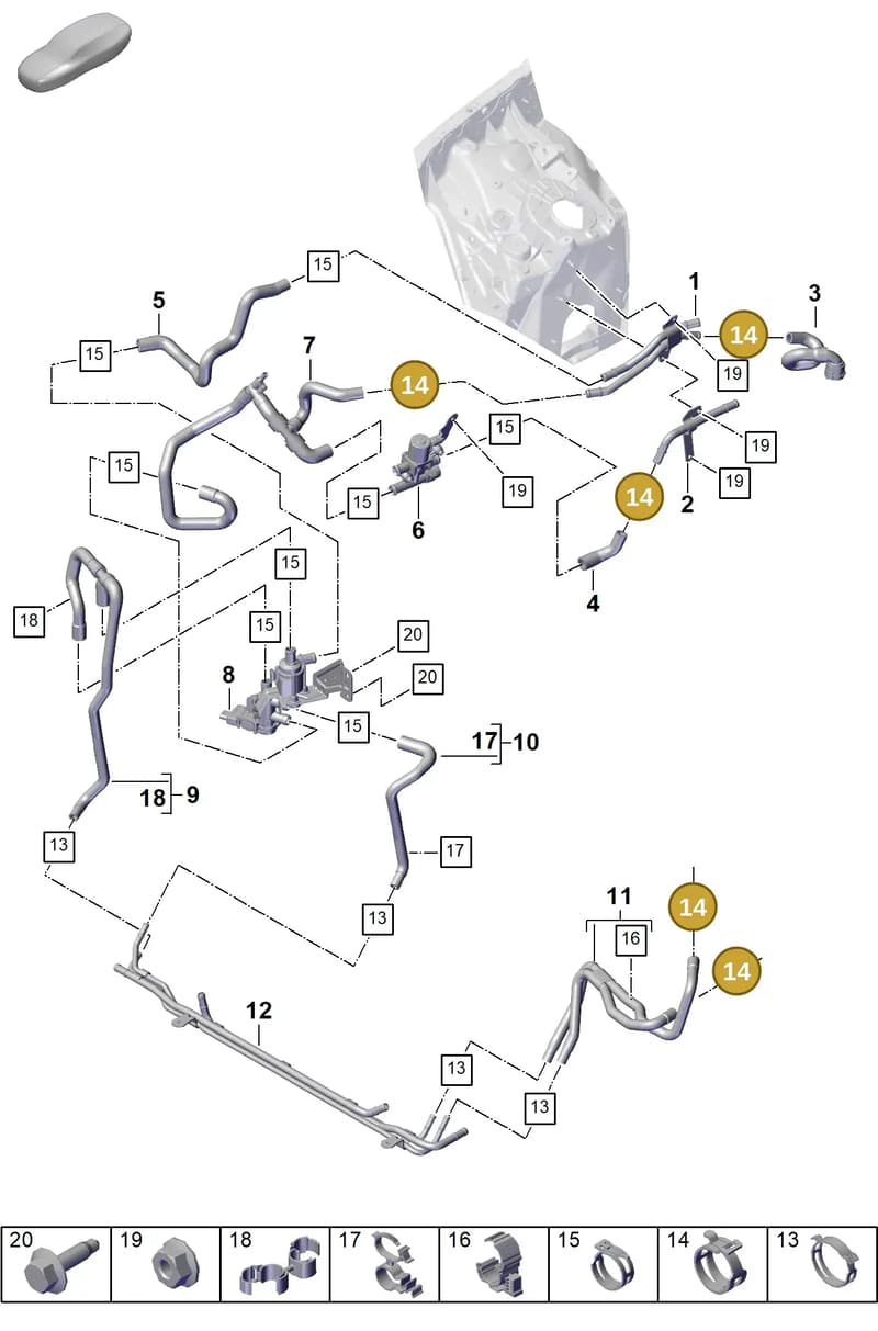 PAF90686900 — Porsche Cayenne Coupe (2023-2023) diagram p60815340, position 14