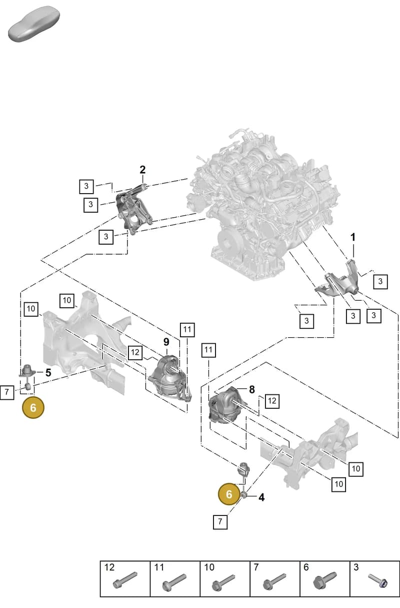 PAF90724603 — Porsche Cayenne Coupe (2023-2023) diagram p60109010, position 6