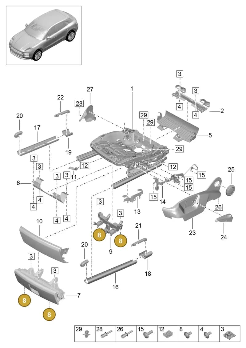 PAF907371 — Porsche Macan (2018-2022) diagram p52817100, position 8