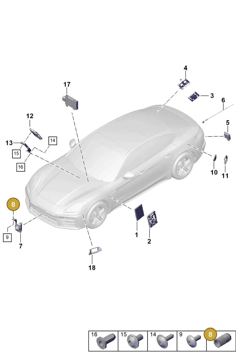 PAF908594 — Porsche Panamera (2023-2025) diagram p62901300, position 8