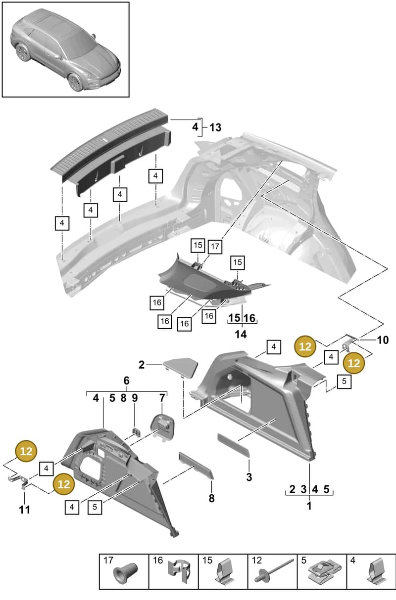 PAF90874703 — Porsche Cayenne (2017-2023) diagram p51807050, position 12