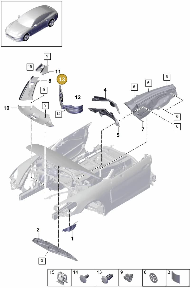 PAF908899 — Porsche Panamera (2016-2020) diagram p49807070, position 13
