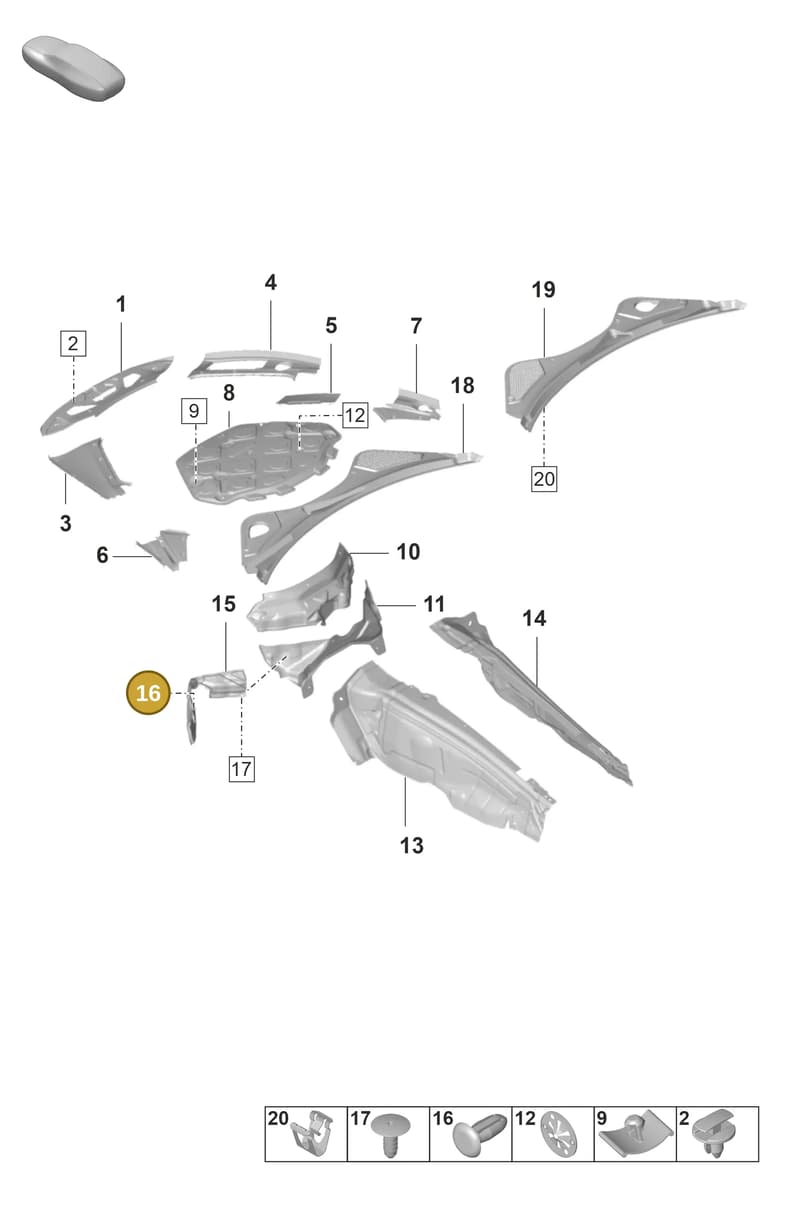 PAF908899 — Porsche Panamera (2020-2023) diagram p58807000, position 16