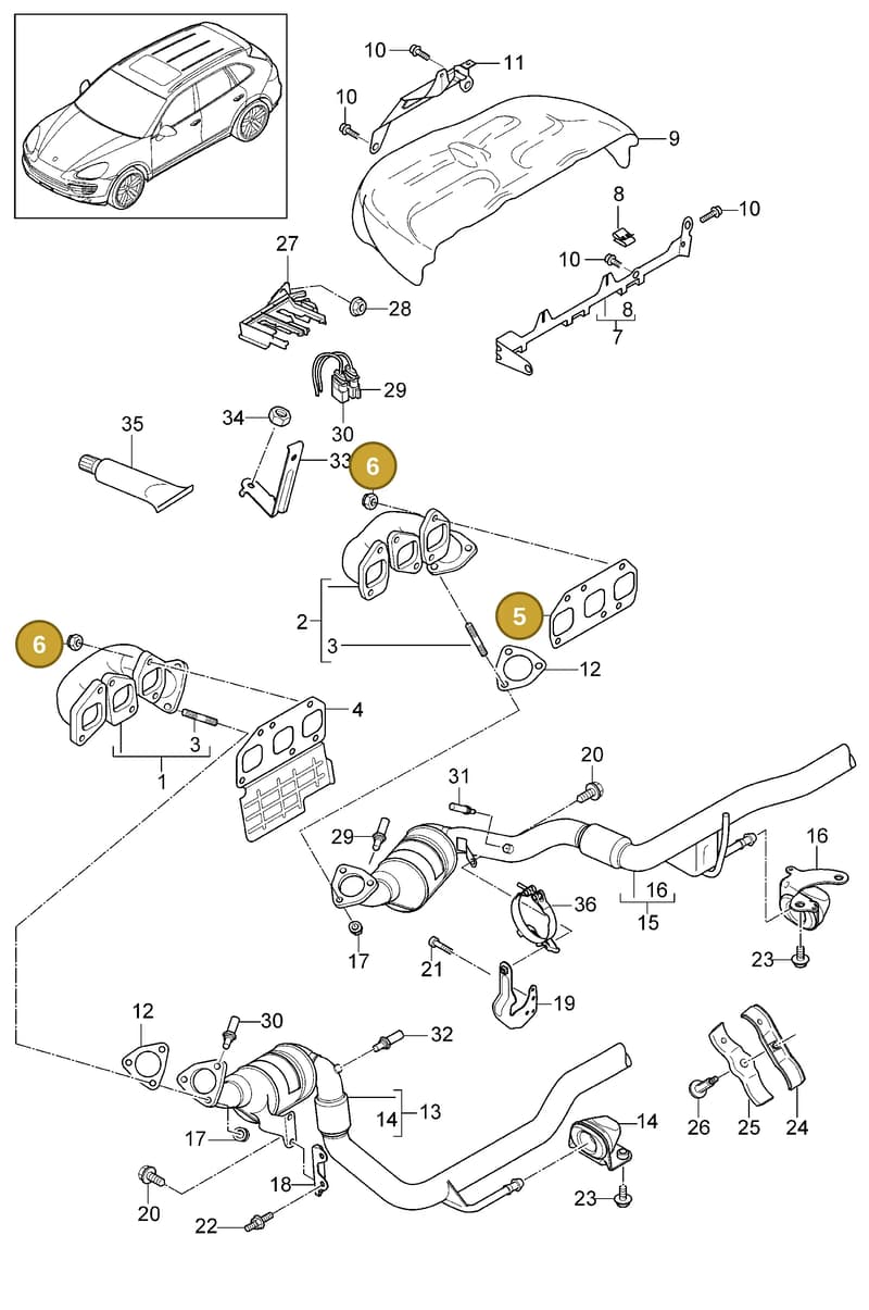PAF908946 — Porsche Cayenne (2010-2018) diagram p37202010, position 5+6