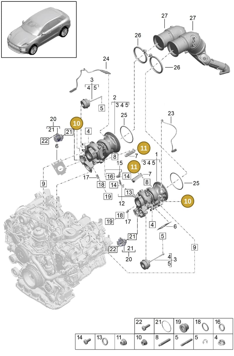 PAF908946 — Porsche Macan (2018-2022) diagram p52000046, position 10+11
