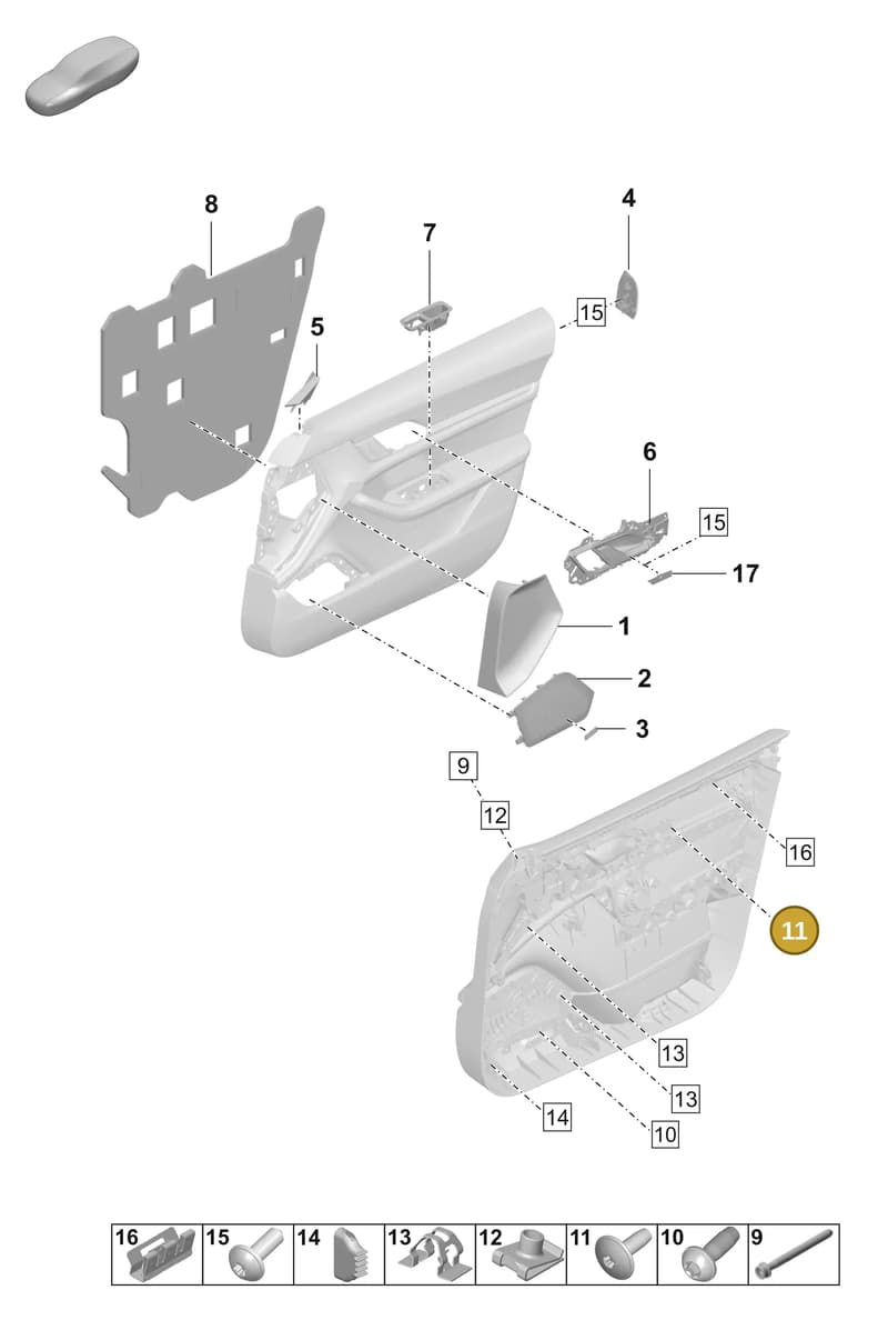 PAF90897402 — Porsche Taycan Sport Turismo (2019-2024) diagram p56808450, position 11