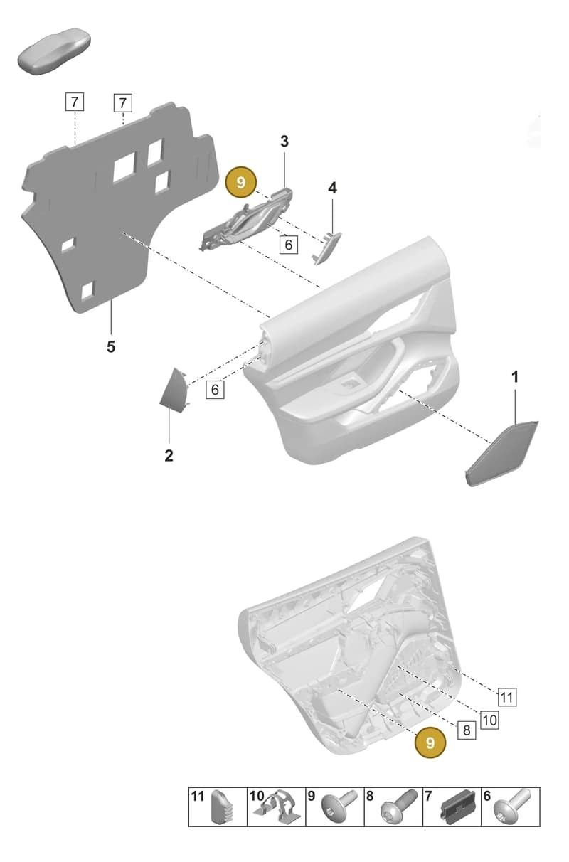 PAF90897402 — Porsche Taycan Sport Turismo (2023-2025) diagram p56808950, position 9