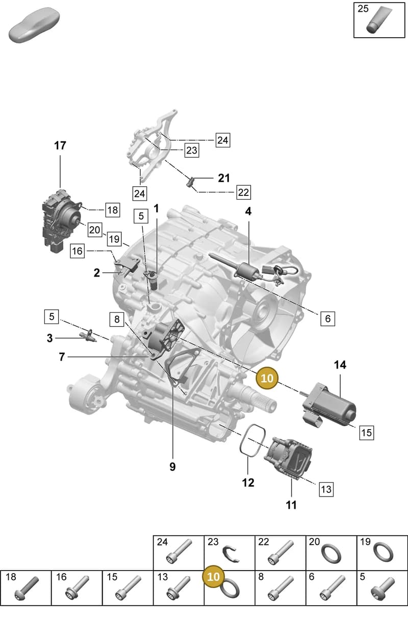 PAF909033 — Porsche Taycan Sport Turismo (2023-2025) diagram p64355200, position 10