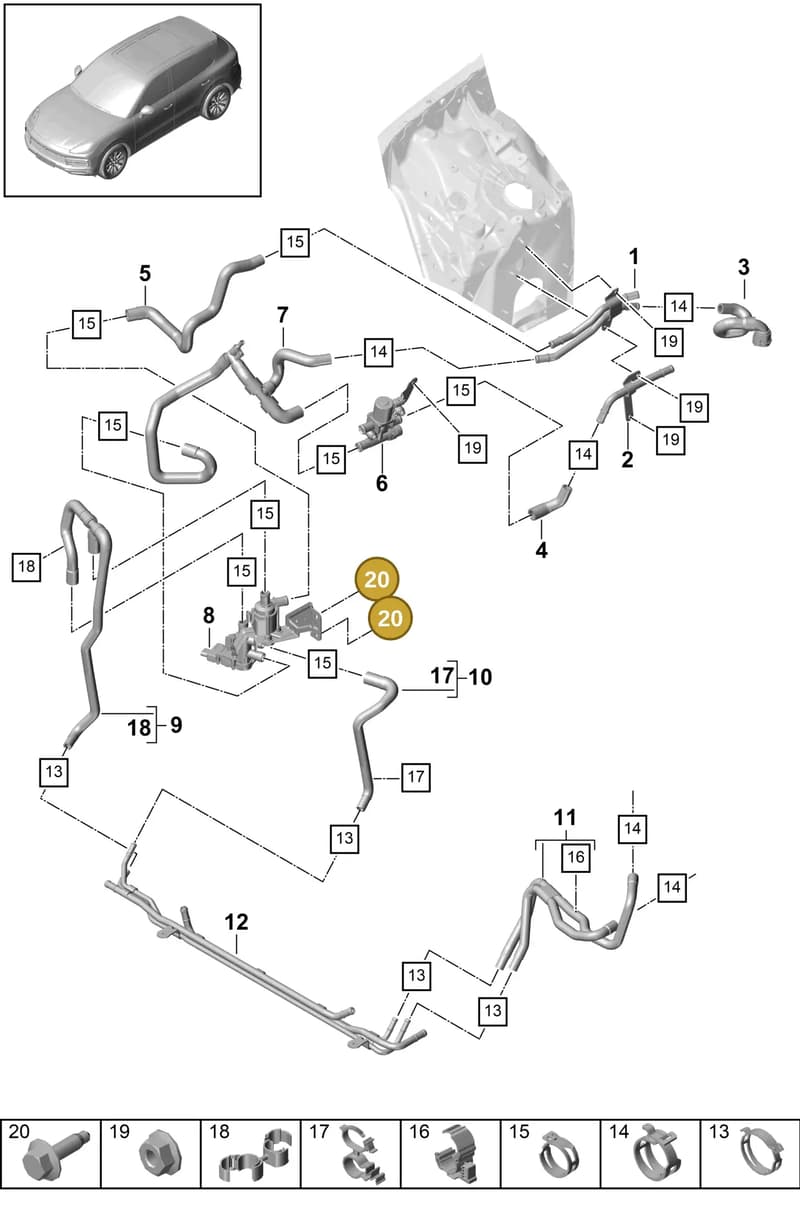 PAF909218 — Porsche Cayenne (2017-2023) diagram p51815200, position 20