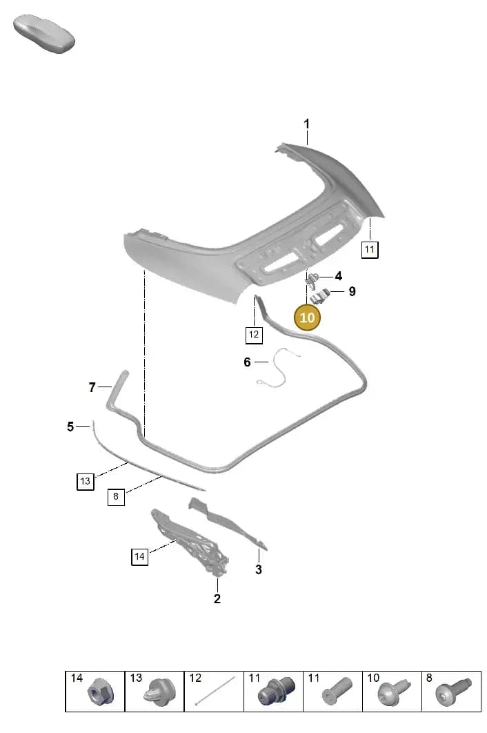 PAF909308 — Porsche 911 (2024-2025) diagram p63811070, position 10