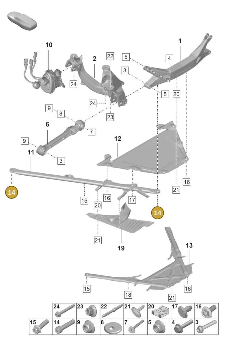 PAF909417 — Porsche 911 (2021-2022) diagram p59501010, position 14