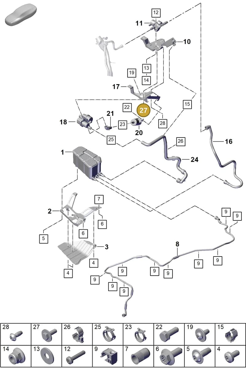 PAF909590 — Porsche Cayenne Coupe (2023-2023) diagram p60201240, position 27