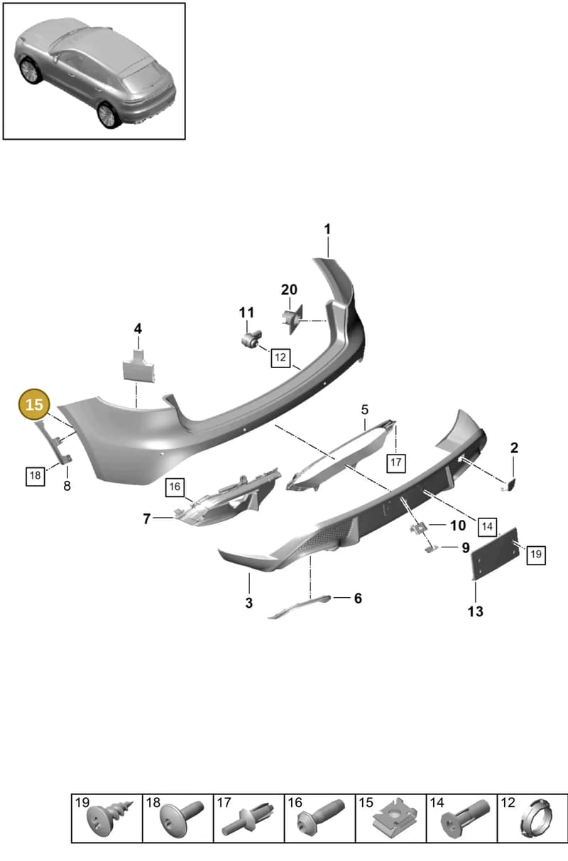 PAF909591 — Porsche Macan (2018-2022) diagram p52802550, position 15