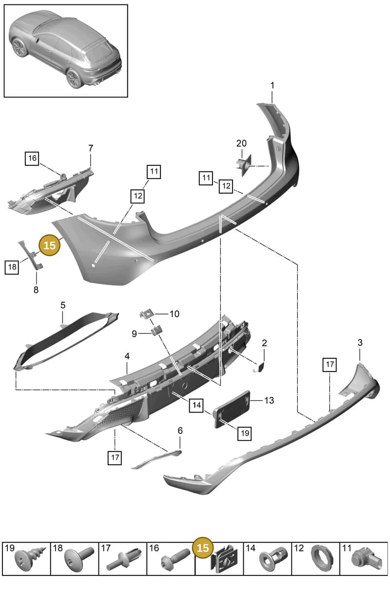 PAF909591 — Porsche Macan (2018-2022) diagram p52802560, position 15