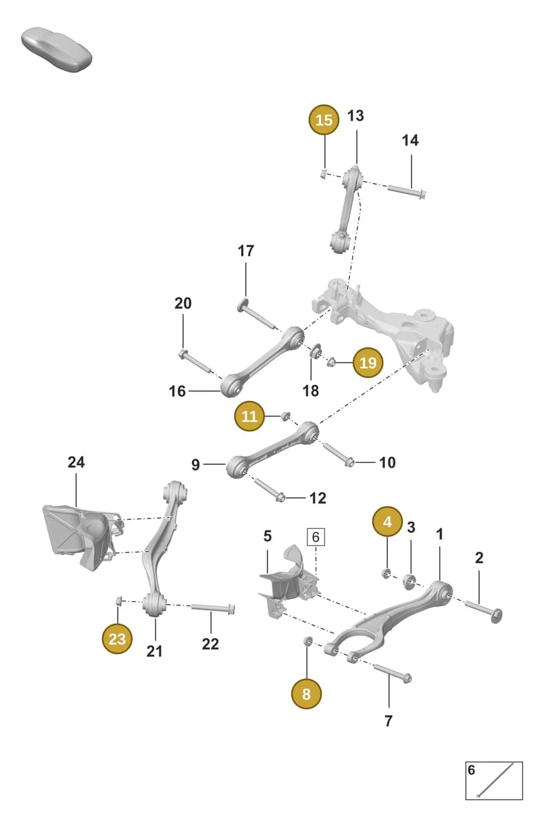 PAF909664 — Porsche 911 (2024-2025) diagram p53501010, position 4+8+11+15+19+23