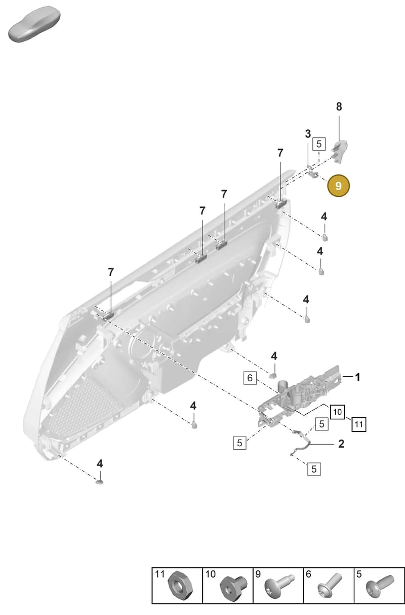 PAF909757 — Porsche 911 (2021-2022) diagram p59808901, position 9