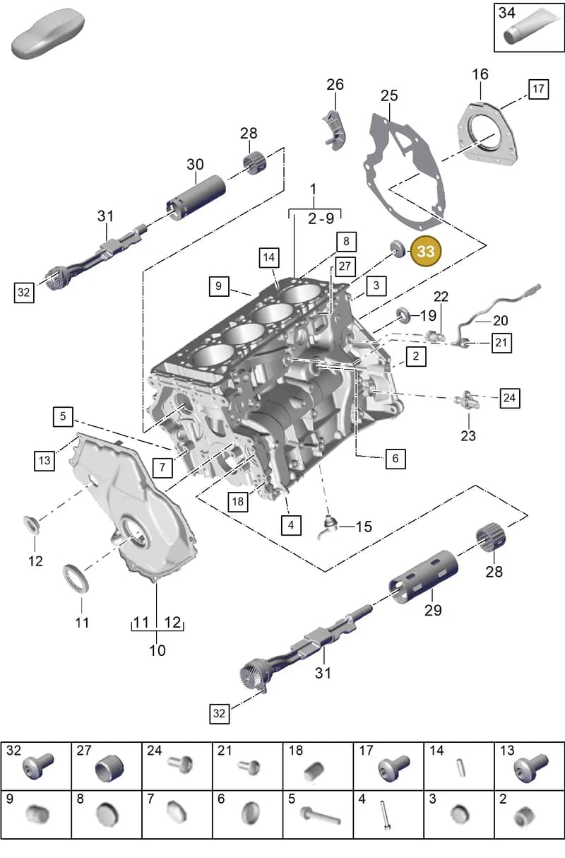 PAF909829 — Porsche Cayenne Coupe (2023-2023) diagram p60101100, position 33