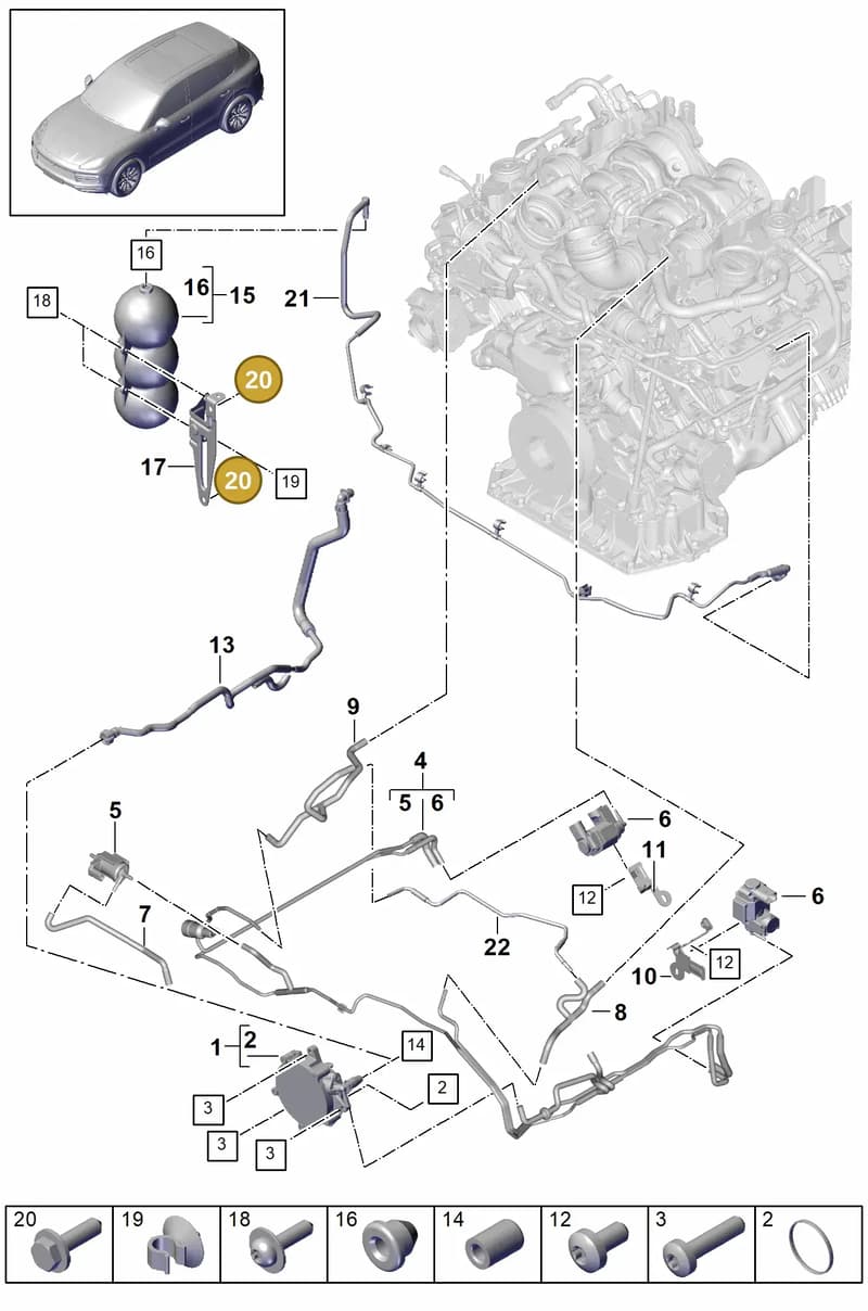 PAF90994403 — Porsche Cayenne (2017-2023) diagram p51108000, position 20