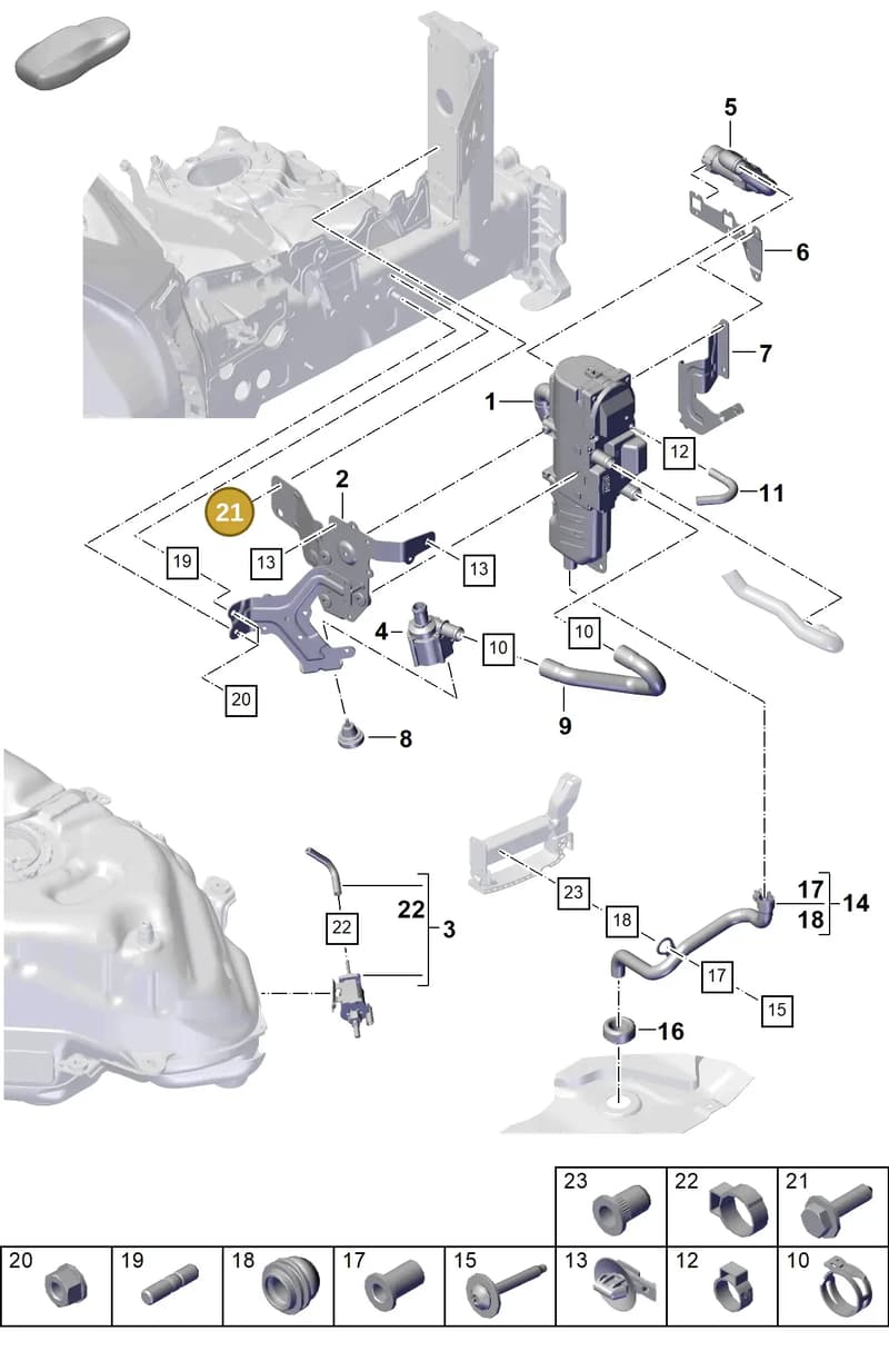PAF90994403 — Porsche Cayenne Coupe (2023-2023) diagram p60813800, position 21