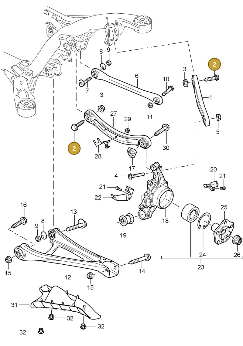 PAF909987 — Porsche Cayenne (2002-2006) diagram p24501000, position 2