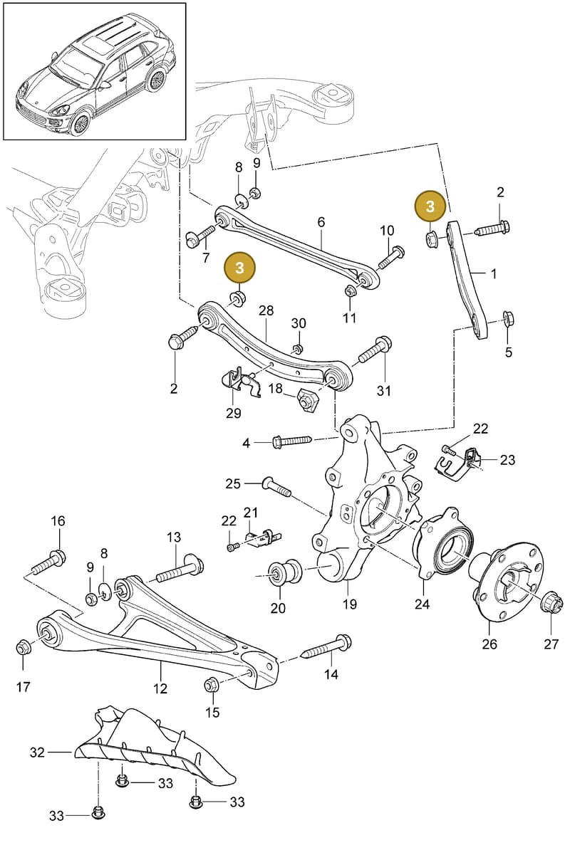 PAF909987 — Porsche Cayenne (2010-2018) diagram p37501020, position 3