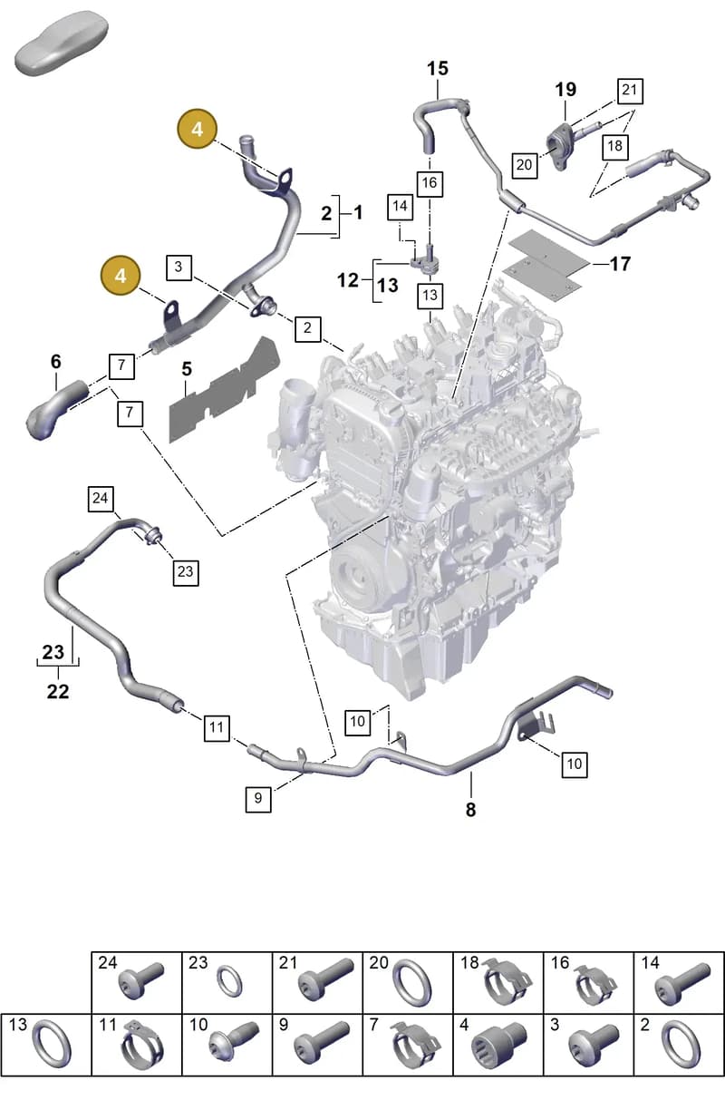 PAF910448 — Porsche Cayenne Coupe (2023-2023) diagram p60105050, position 4