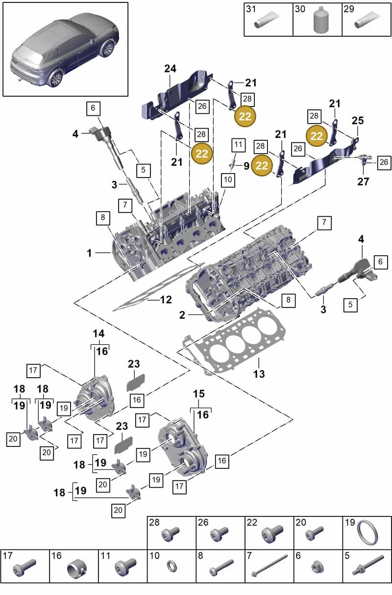 PAF910488 — Porsche Cayenne (2017-2023) diagram p51103000, position 22