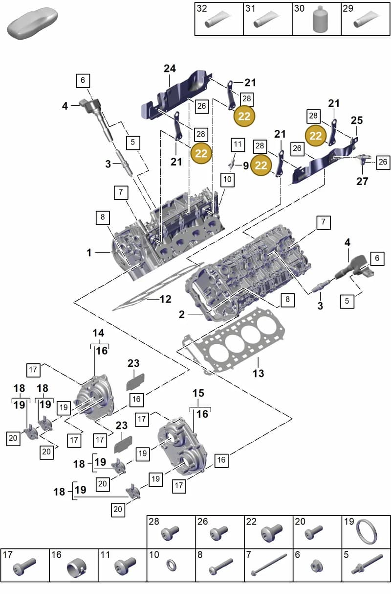 PAF910488 — Porsche Cayenne Coupe (2023-2023) diagram p60103020, position 22