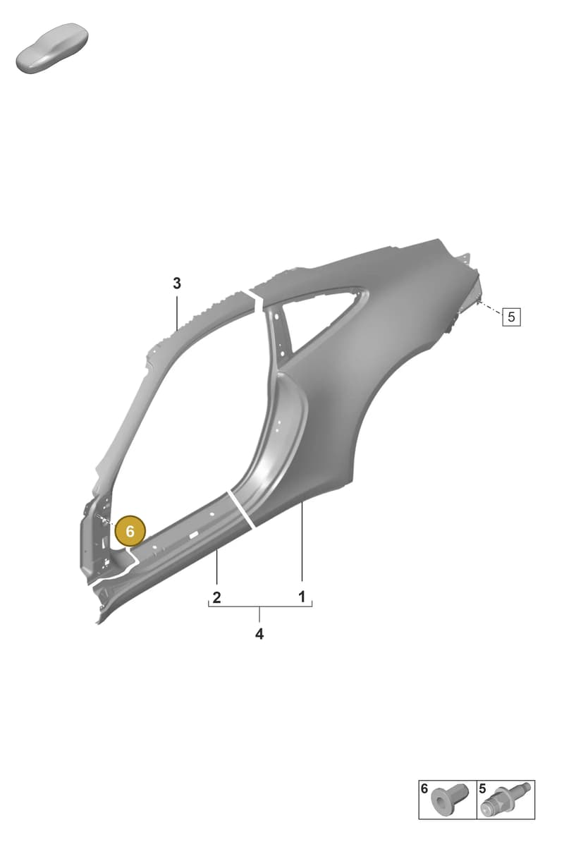 PAF910531 — Porsche 911 (2018-2024) diagram p53801550, position 6