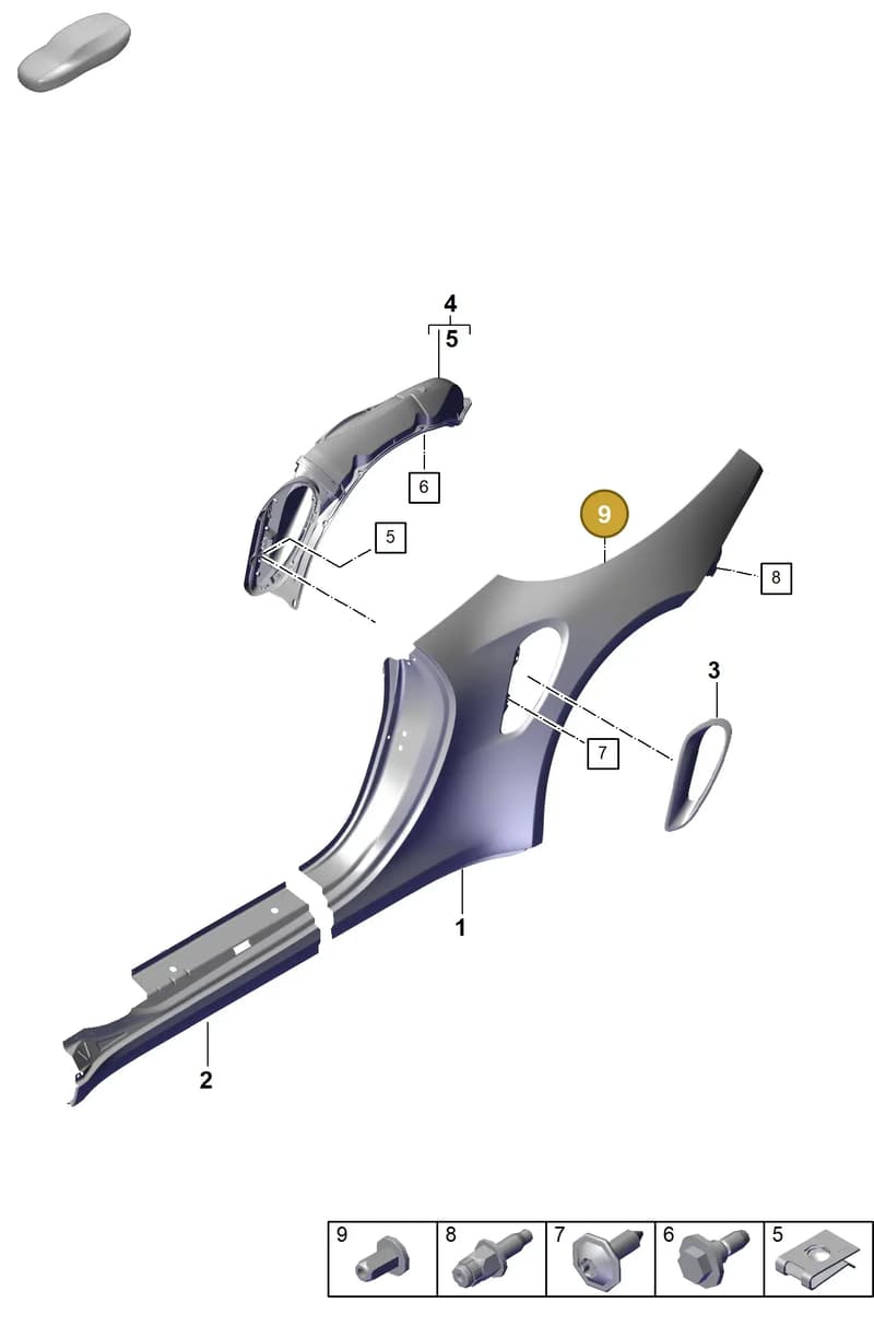 PAF910531 — Porsche 911 (2020-2022) diagram p57801600, position 9