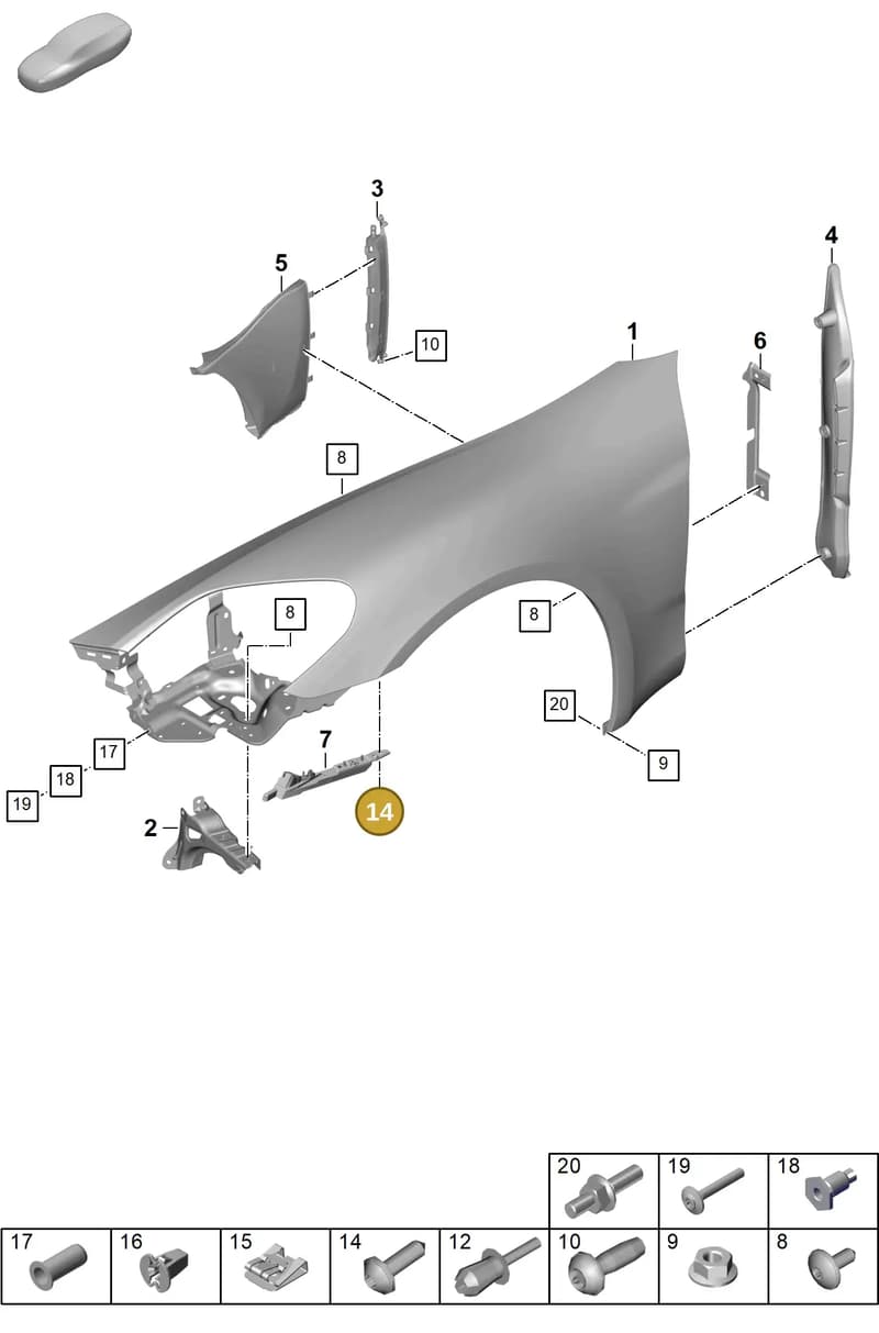PAF910742 — Porsche Panamera (2023-2025) diagram p62801400, position 14
