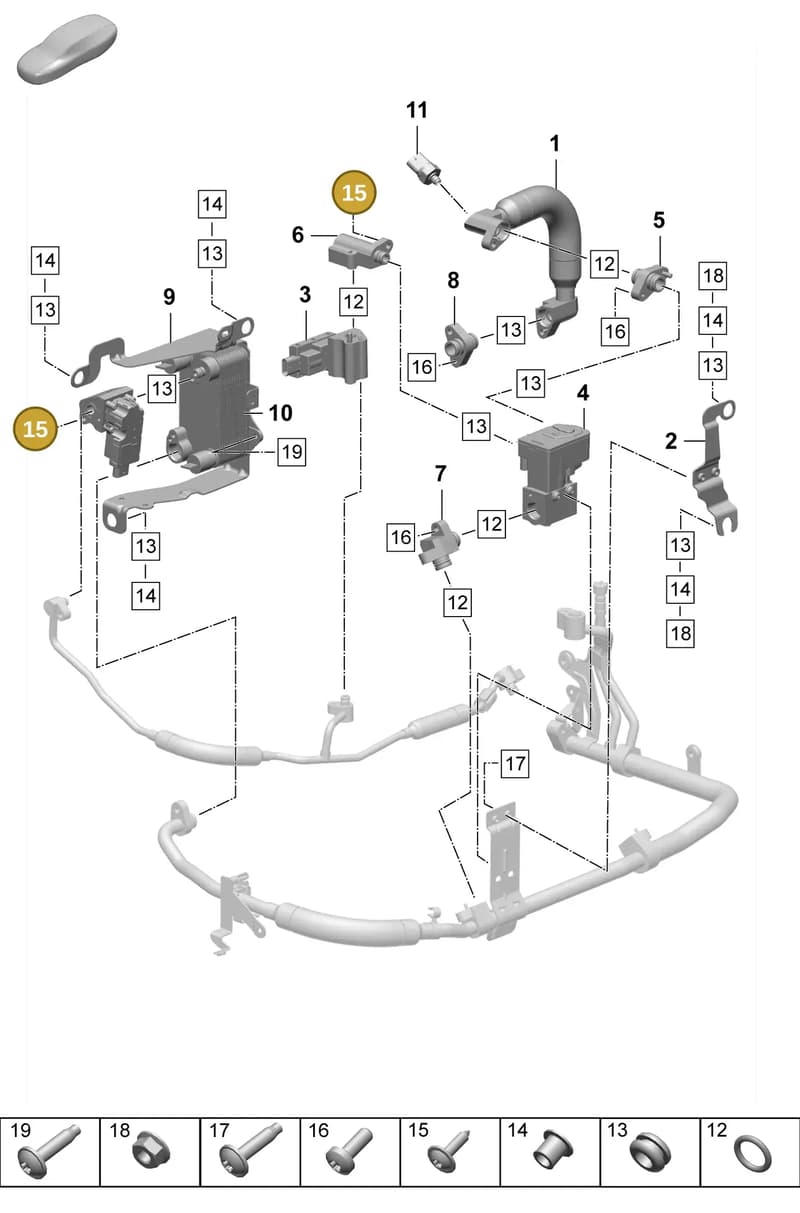 PAF910896 — Porsche Taycan Sport Turismo (2023-2025) diagram p64814350, position 15