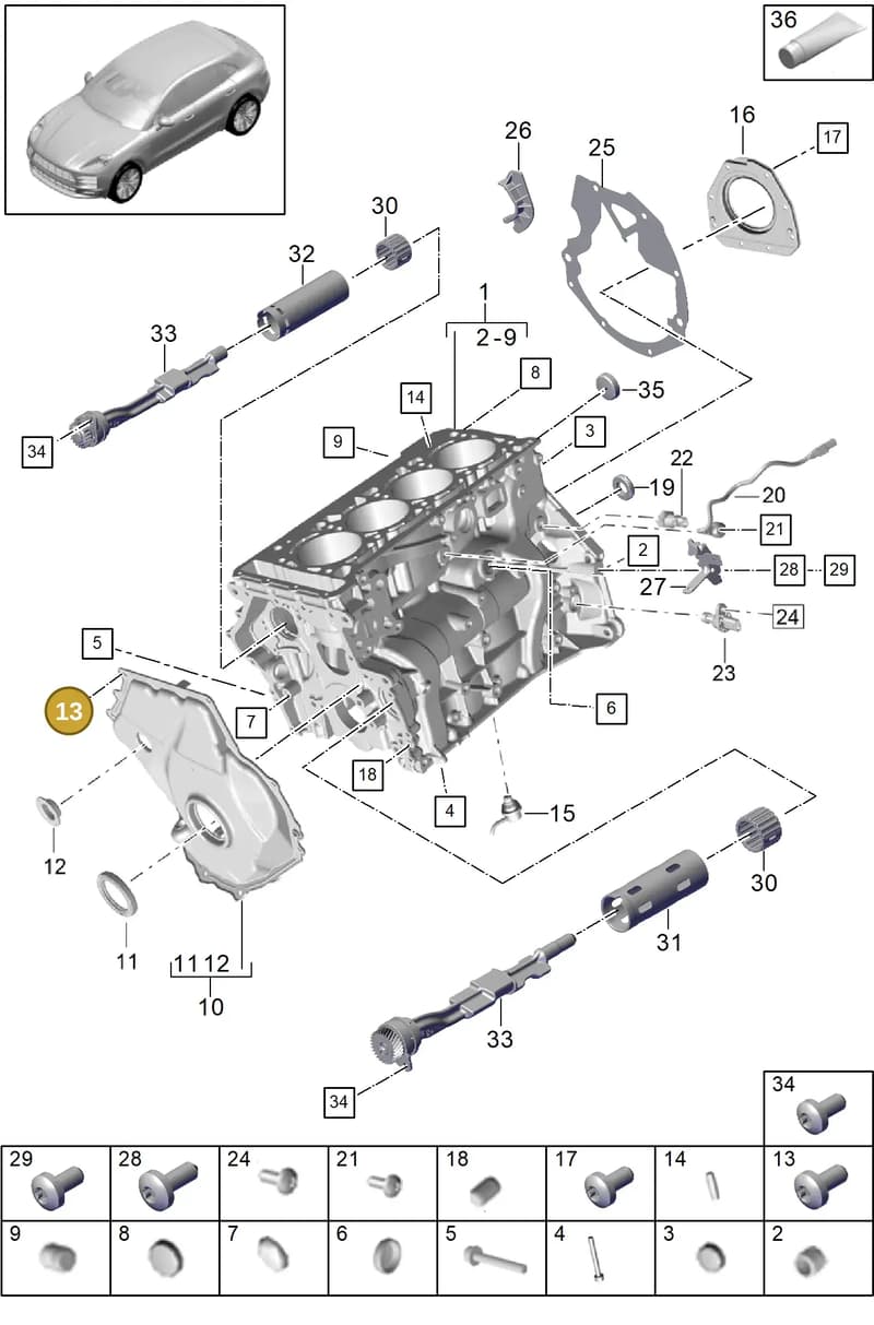 PAF910967 — Porsche Macan (2018-2022) diagram p52101111, position 13