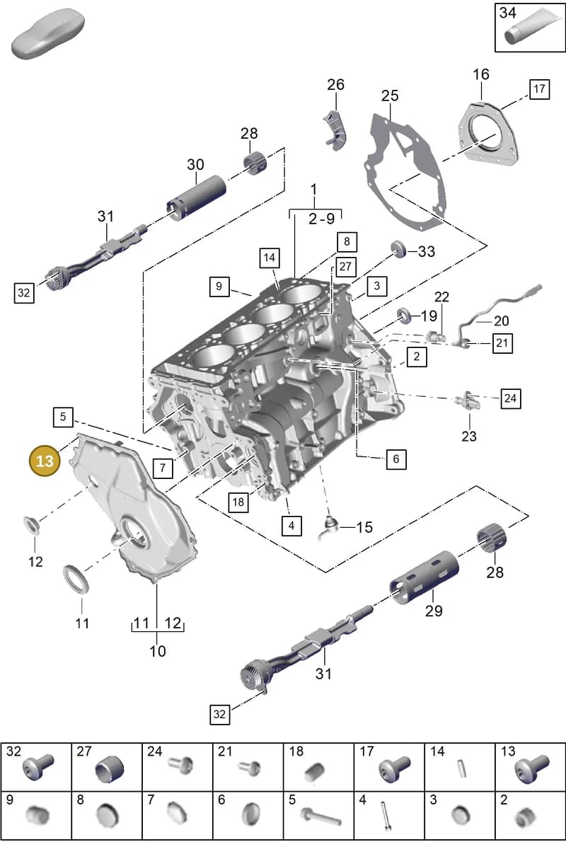 PAF910967 — Porsche Cayenne Coupe (2023-2023) diagram p60101100, position 13