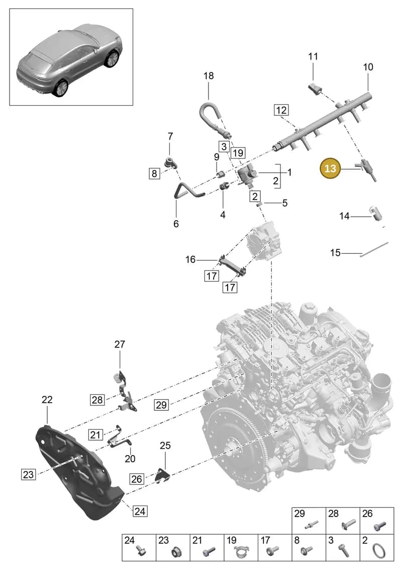 PAF911049 — Porsche Macan (2018-2022) diagram p52000123, position 13