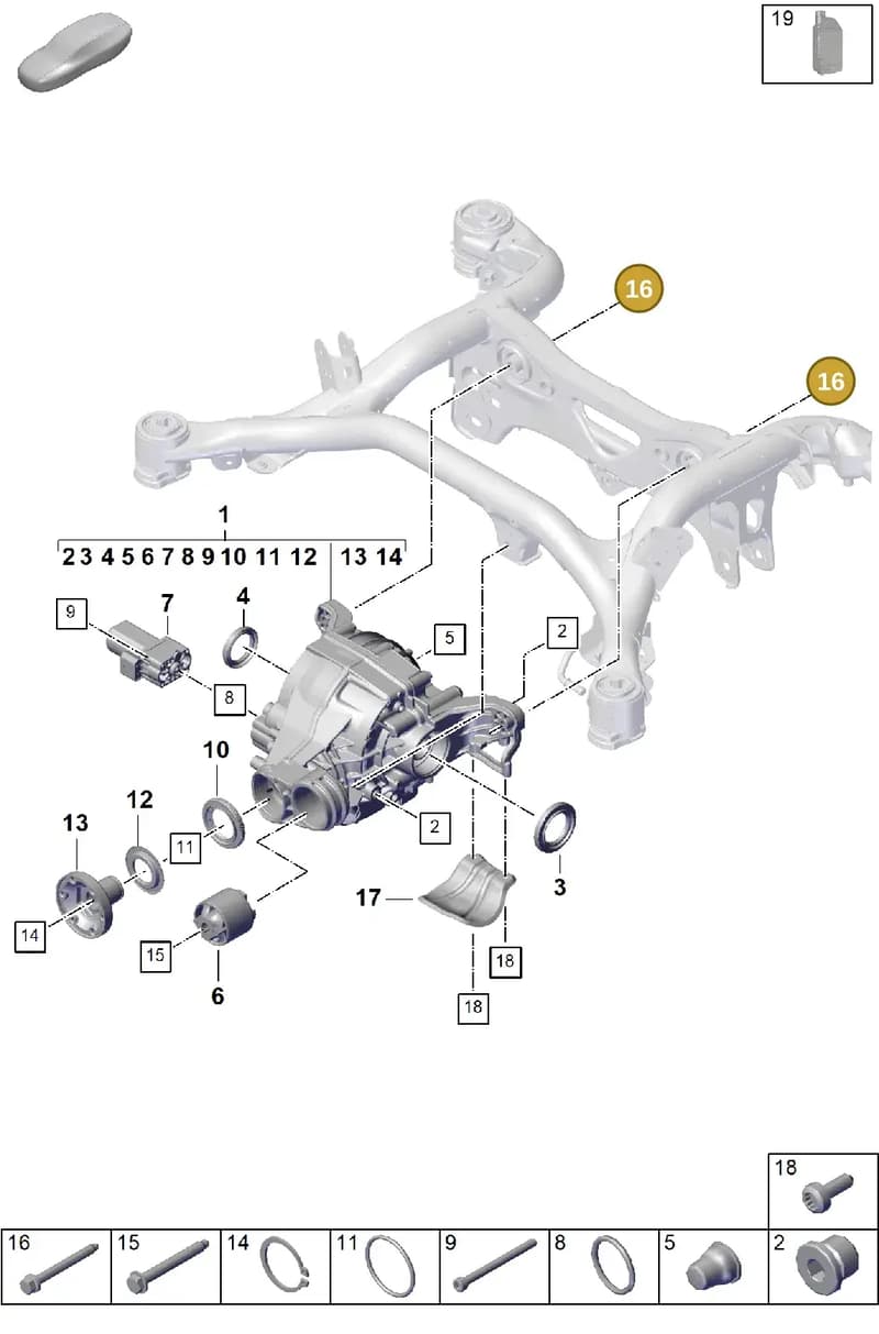 PAF91114701 — Porsche Cayenne Coupe (2023-2023) diagram p60305010, position 16