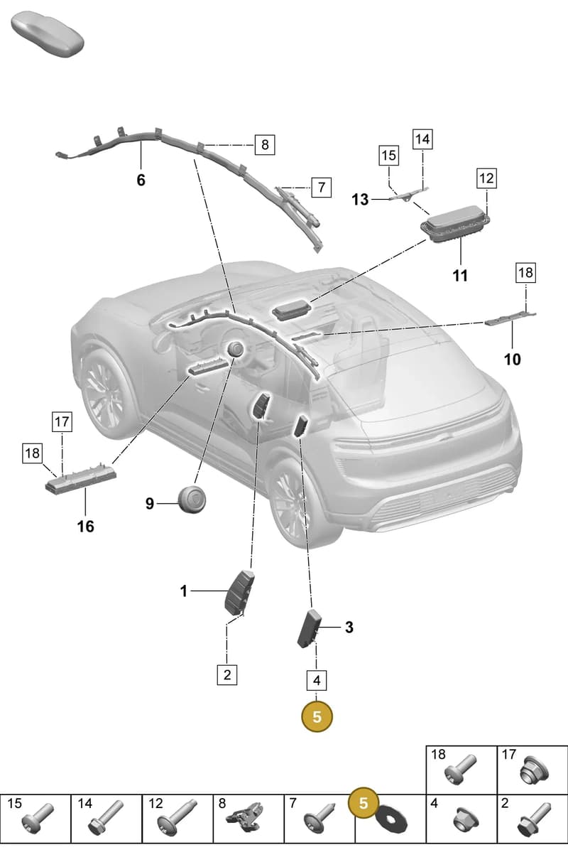 PAF911155 — Porsche Macan (2024-2024) diagram p61812500, position 5