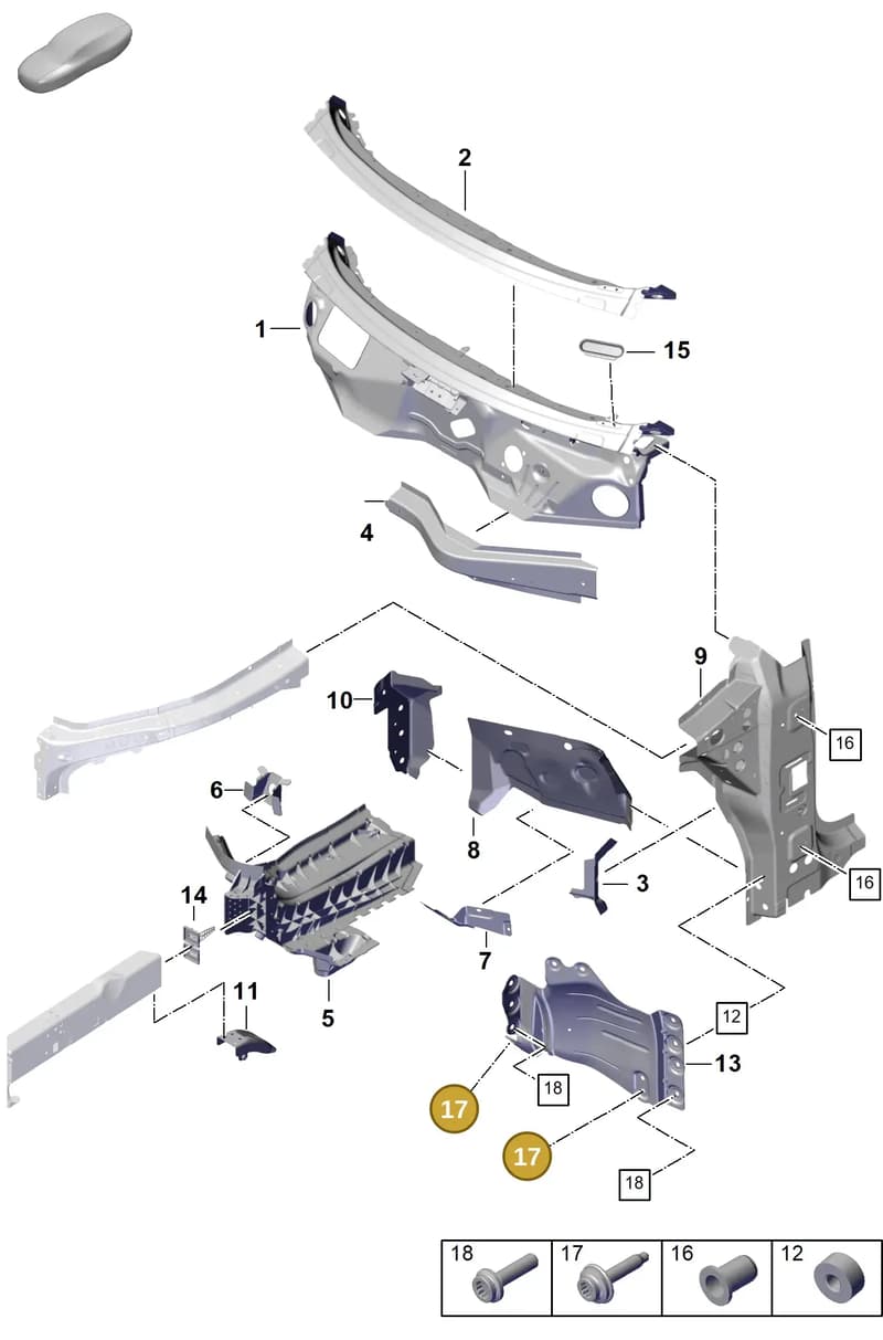 PAF911185 — Porsche Cayenne Coupe (2023-2023) diagram p60801100, position 17