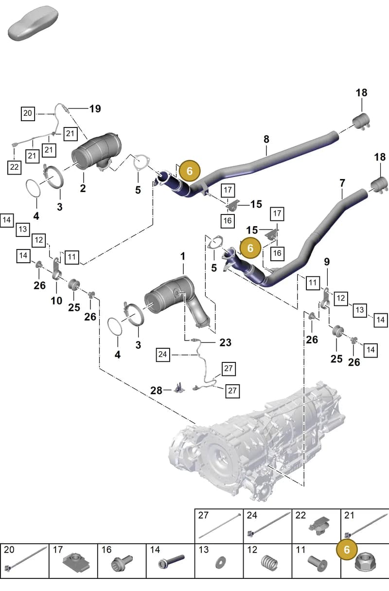PAF911308 — Porsche Cayenne Coupe (2023-2023) diagram p60202250, position 6