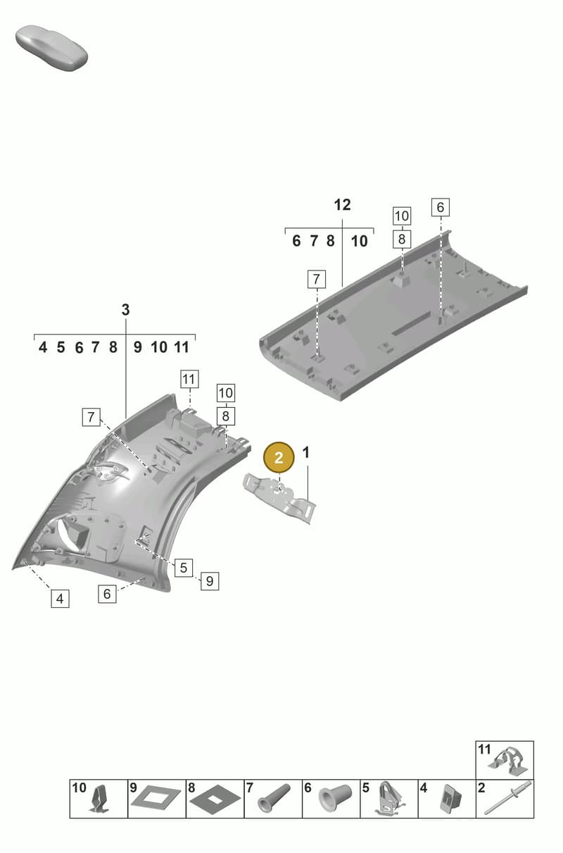PAF911313 — Porsche 911 (2024-2025) diagram p53807220, position 2