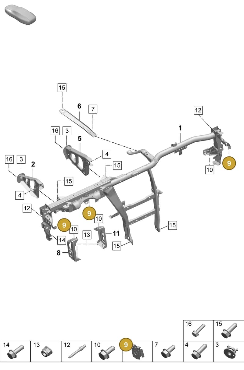 PAF911371 — Porsche Macan (2024-2024) diagram p61809150, position 9